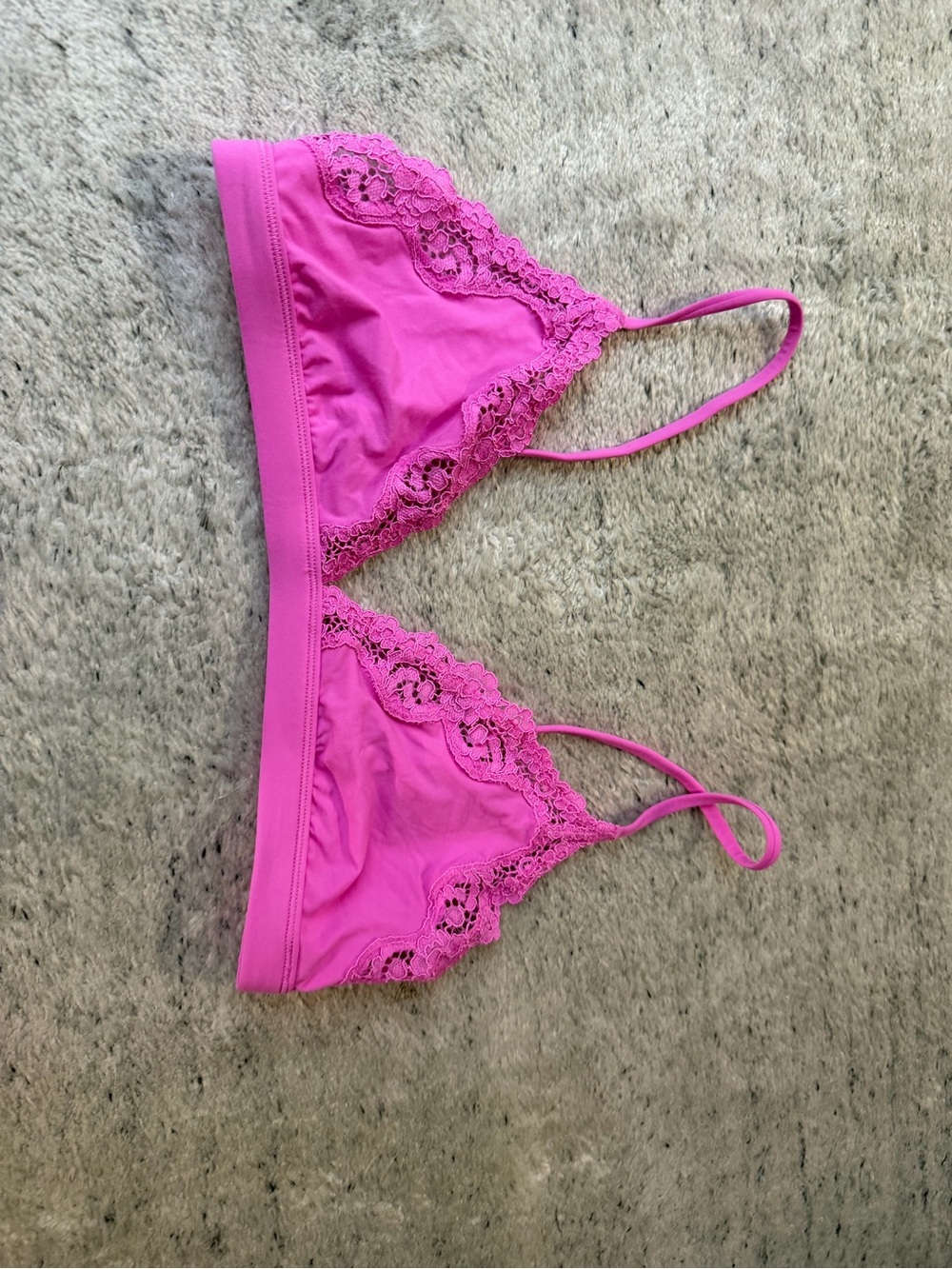 Skims Wireless Lace-Trim Bralette in Bright Pink